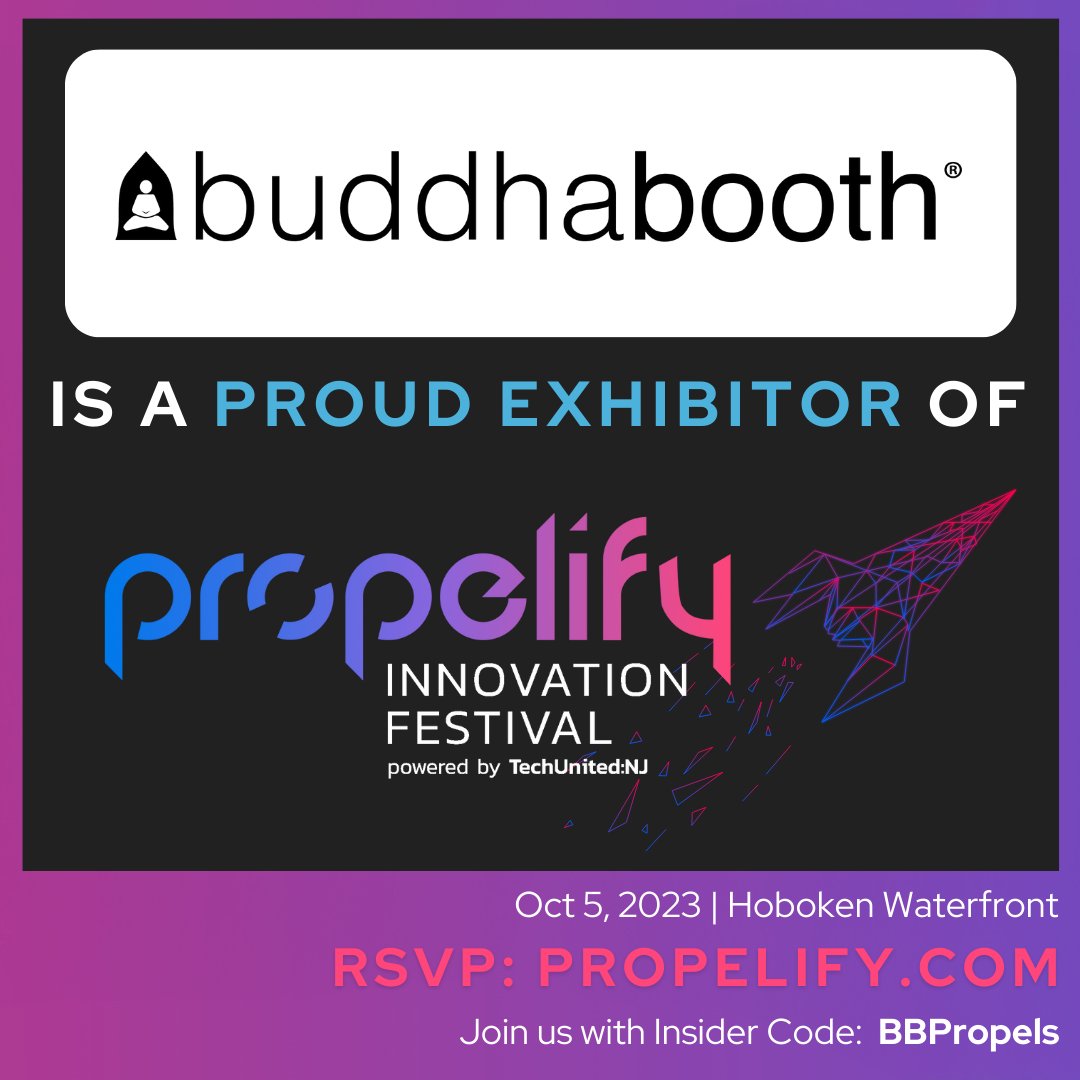 10 DAYS til <a href="/propelify/">Propelify</a> Innovation Festival!🚀 Over the years we've been so glad to have facilitated moments of calm for so many extraordinary innovators. With BuddhaBooth these inspirational individuals were able to relax, reflect, rejuvenate, and emerge refreshed and refocused.