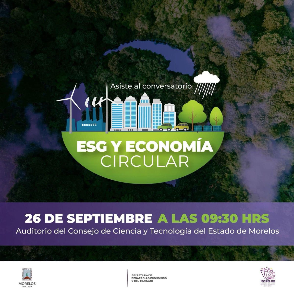 Amigos empresarios e investigadores les invito a que juntos hagamos políticas públicas enfocadas a la economía circular en beneficio del estado ♻️

📆26 de septiembre
🕣09:30 horas
📍Auditorio de <a href="/ccytem/">Consejo de Ciencia y Tecnología del Estado Morelos</a> 

Regístrate en 👉🏼 bitly.ws/TTd8