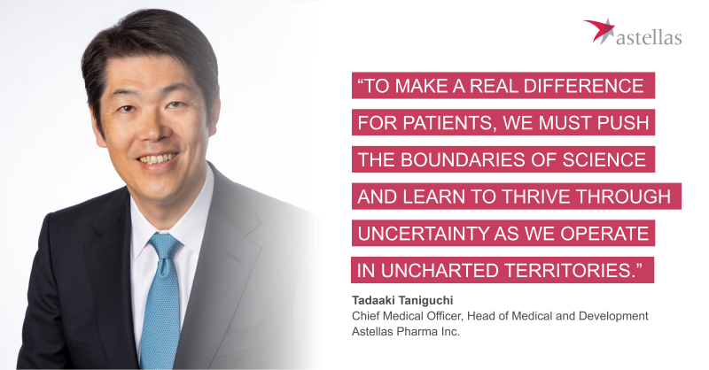AstellasUS's tweet photo. Tadaaki Taniguchi, Chief Medical Officer, shares his insights with @PharmaVoice on how to help teams adopt agile ways of working and thrive outside their comfort zones to meet the urgent needs of patients. #Changingtomorrow #ScienceFirstForPatients