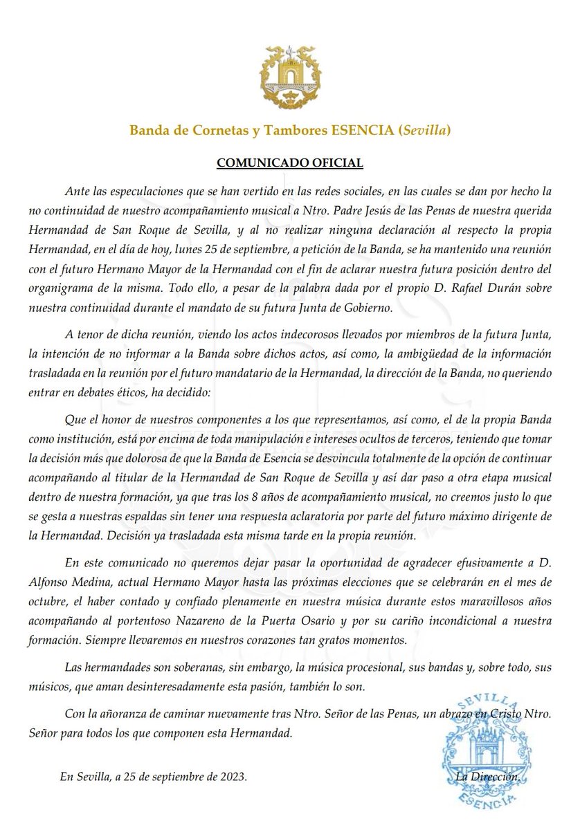 CCyTTEsencia's tweet photo. 𝐂𝐎𝐌𝐔𝐍𝐈𝐂𝐀𝐃𝐎 𝐎𝐅𝐈𝐂𝐈𝐀𝐋 | @Hdad_SanRoque https://t.co/bnOVPMbgSt