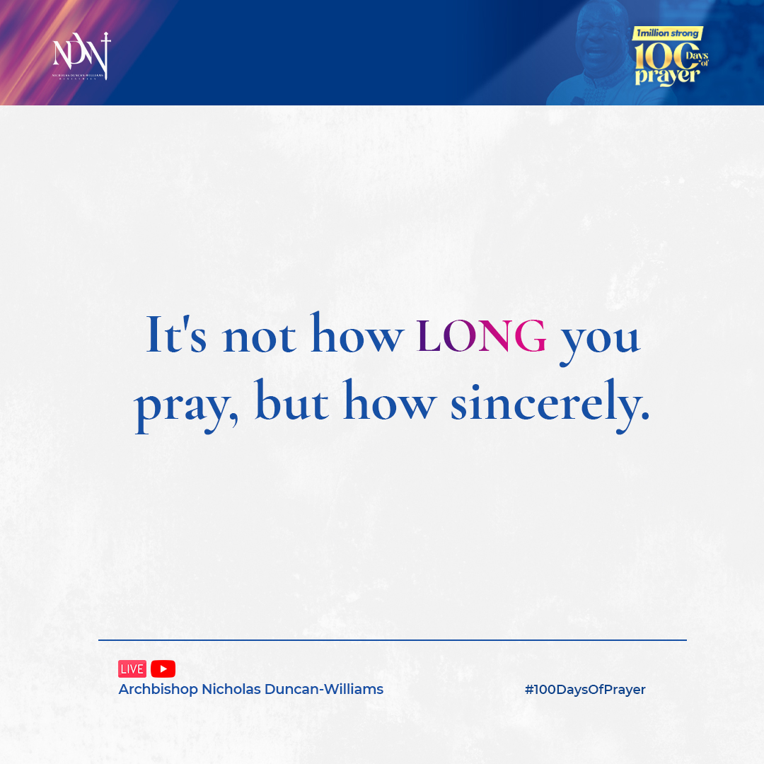 ArchbishopNick's tweet photo. Reflect on this:
It's not how long you pray, but how sincerely. "And when you pray, do not use vain repetitions as the heathen do." — Matthew 6:7
#100DaysOfPrayer
#1MillionStrong https://t.co/Pu0RywFEFs