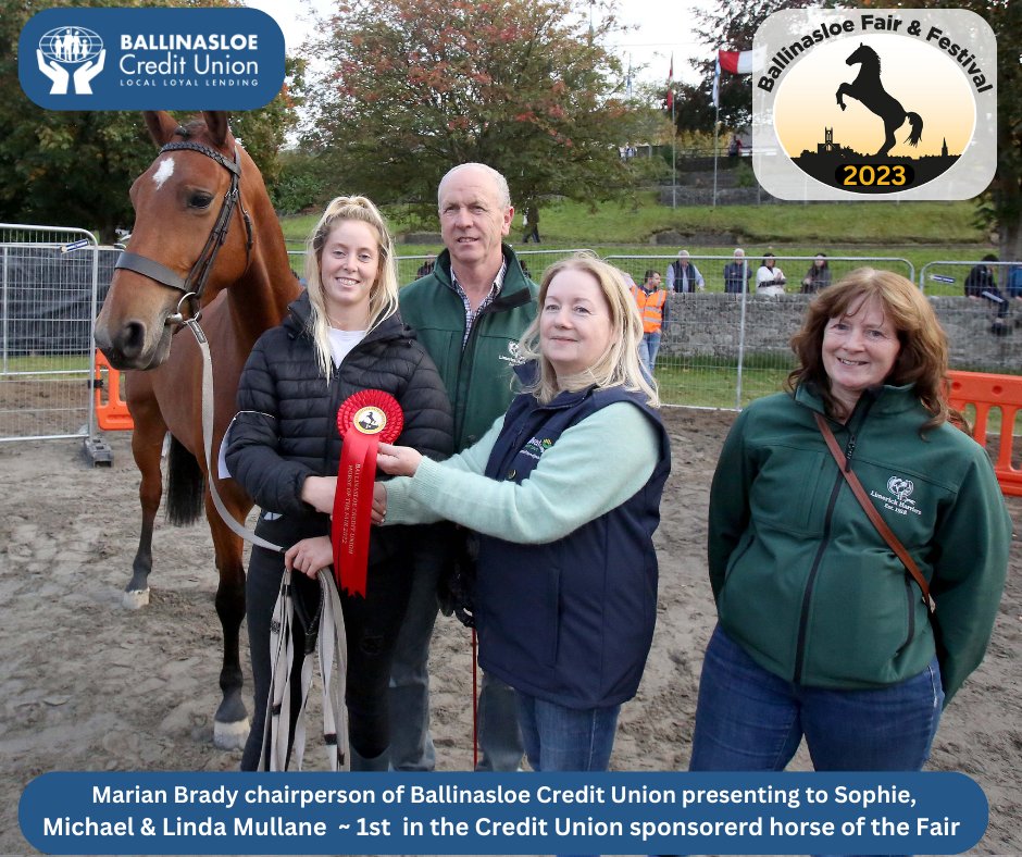 Join us for the Credit Union Horse of the Fair Loose Lunging Competition at the Ballinasloe Horse Fair on Sunday, October 1st! @ 2.30pm🏆🐎
Get ready to witness the grace and power of these magnificent horses as they showcase their skills in this thrilling competition. 🤩