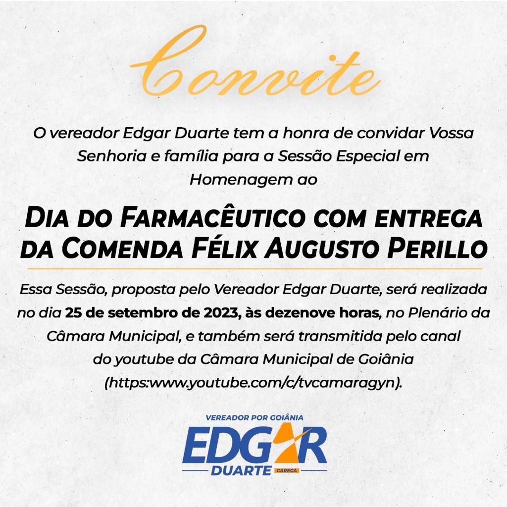 Sinfargo's tweet photo. Homenagem ao Dia Internacional do Farmacêutico e da Farmacêutica, logo mais na Câmara Municipal de Goiânia-GO. Parabéns à toda categoria! https://t.co/SdL9sJsMTo