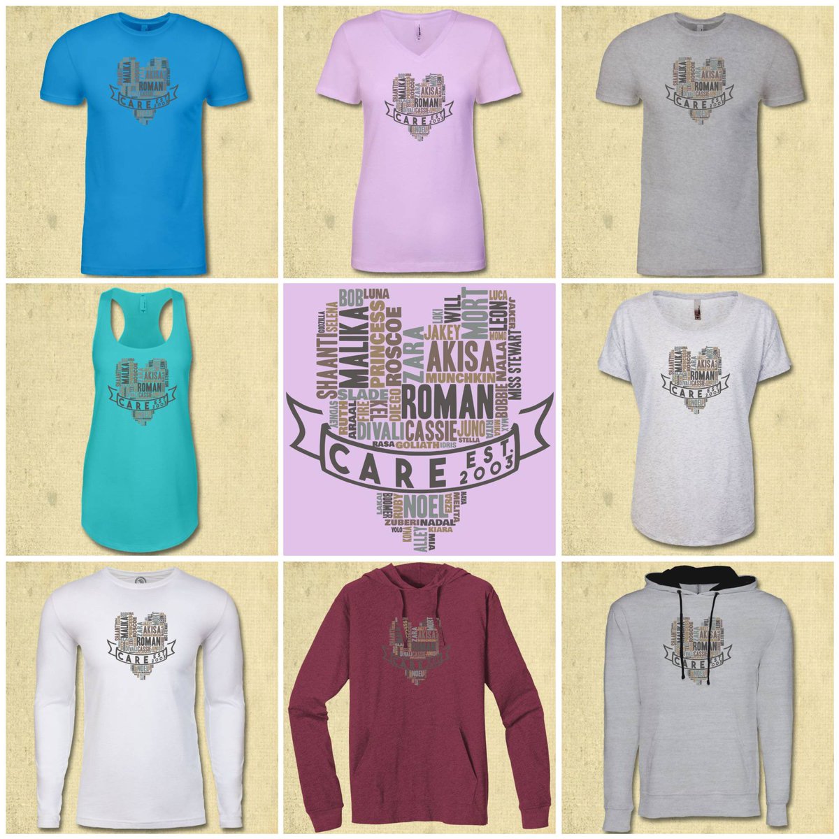 Did you know that this year is CARE's 20th anniversary? To celebrate, we partnered with <a href="/floatapparel/">ForLoveOfAllThings</a> to create this awesome t-shirt design with all of the names of the animals at CARE in 2023. Get yours at float.org/care.