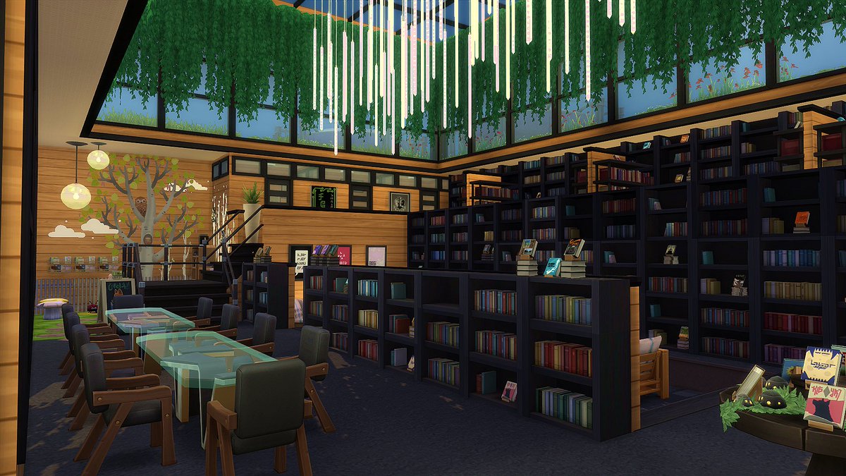 greenchylde's tweet photo. @InsaCannabis Ever since you first opened Springfield I have been in love with the building. I finally channeled that inspo and created this INSA-spired Library in Sims 4 💚 #thesims https://t.co/dVkqmBWupO