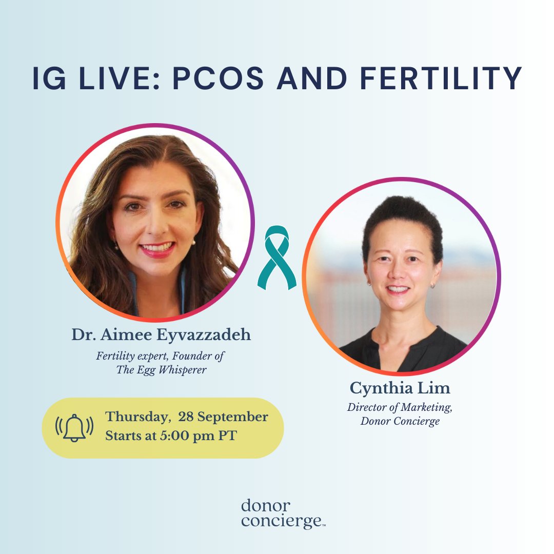 Donor Concierge (@donorconcierge) on Twitter photo 🗓️ Mark your calendars! 🗓️
September means #PCOSAwarenessMonth, and we've got the amazing Dr. Aimee Eyvazzadeh (<a href="/_EggWhisperer/">Dr.Aimee Eyvazzadeh</a>) joining us to talk all about how PCOS can affect fertility.
Don't miss out! Set a reminder for our IG Live on September 28th at 5 PM PT! 🙌 🗓️ Mark your calendars! 🗓️
September means #PCOSAwarenessMonth, and we've got the amazing Dr. Aimee Eyvazzadeh (<a href="/_EggWhisperer/">Dr.Aimee Eyvazzadeh</a>) joining us to talk all about how PCOS can affect fertility.
Don't miss out! Set a reminder for our IG Live on September 28th at 5 PM PT! 🙌
