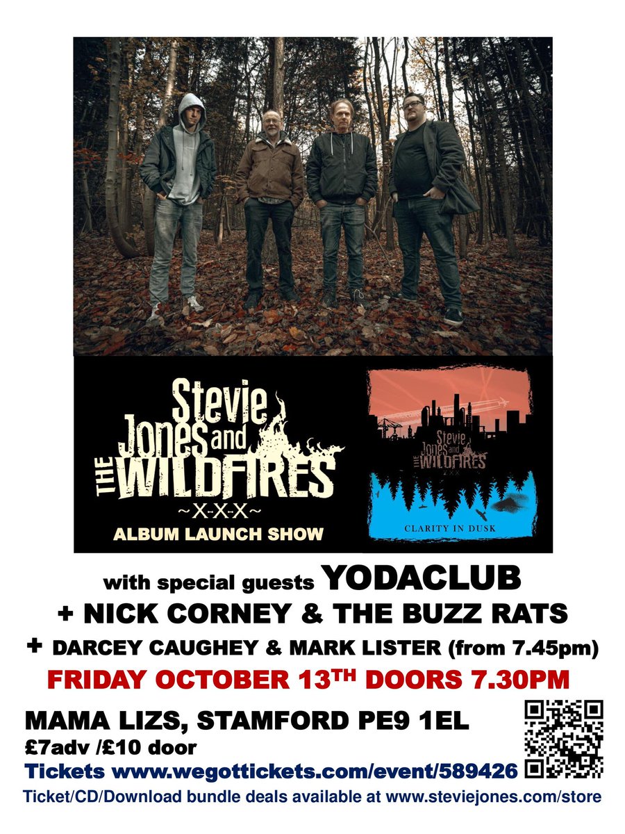 We'll be at Mama Liz's in Stamford supporting the amazing Stevie Jones and The Wildfires on their album launch night on Friday 13th October. We have a special £5 Yodaclub ticket list for the night. Msg us to get on it. Pay on the door. Bloody bargain! YCx 🎶🪇🥳