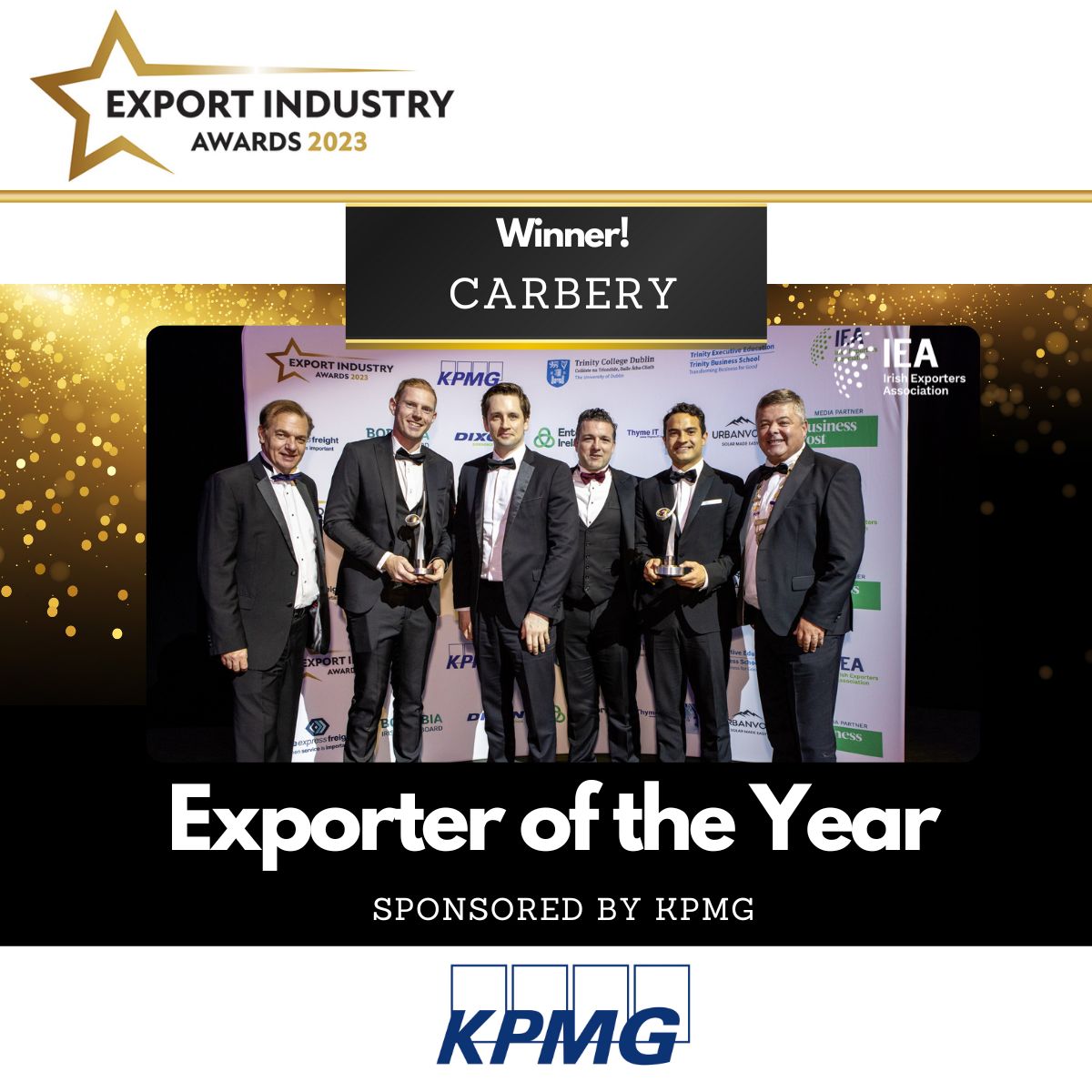 Congratulations to @CarberyGroup for winning the Exporter of the Year Award at the #2023ExportIndustryAwards sponsored by @KPMG_Ireland🏆 #ExportExcellence