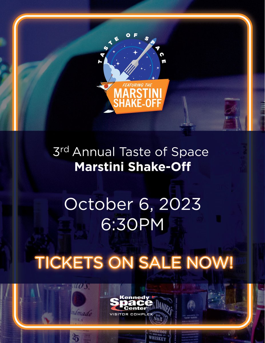 🍔Taste of Space: Fall Bites! returns Oct 1.🍸Kick off this year's #TasteOfSpace with the return of the Marstini Shake-Off on Oct 6 at 6:30pm. Sample 'Marstini' cocktails from 6️⃣ local bars & restaurants as you mingle with astronauts! 👨‍🚀
Get your tickets: tinyurl.com/marstini