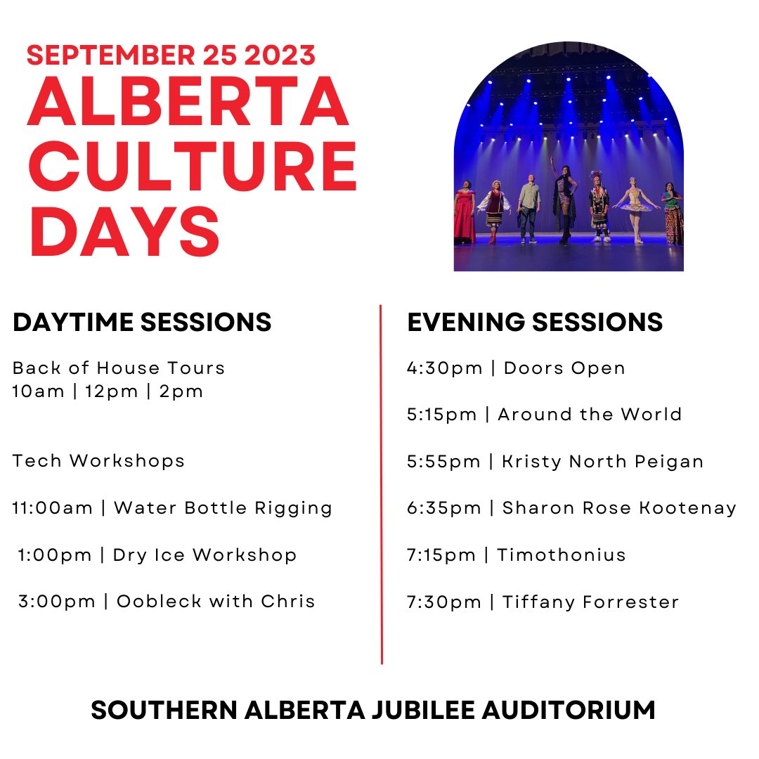 Join us TODAY for a day of cultural immersion and celebration as we honor the rich tapestry of Alberta's heritage at the iconic Jubilee Auditorium. REGISTER for FREE! Link in bio 🔗
#AlbertaCultureDays #JubileeAuditorium #abartists #monthoftheartist