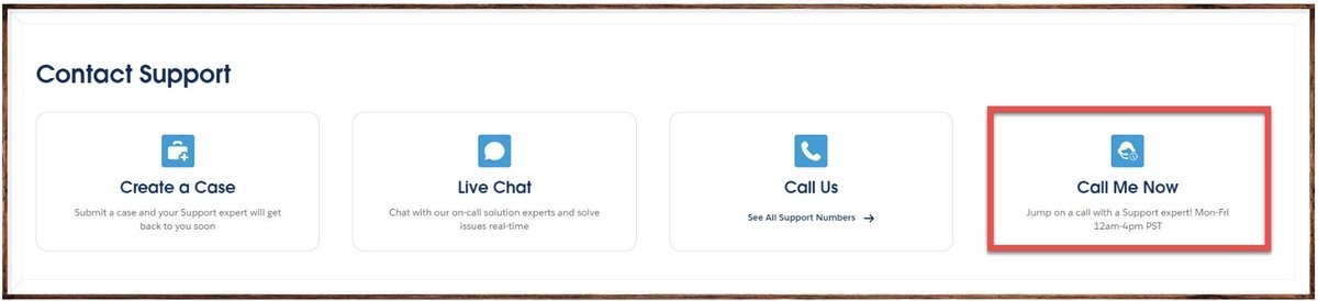 📞 Introducing "CallMeNow" - Instant Support, Just a Call Away! 📞

🌟 Tired of waiting in line? Experience real-time assistance with "Call Me Now" - our latest feature available exclusively to our Signature core cloud customers like you!