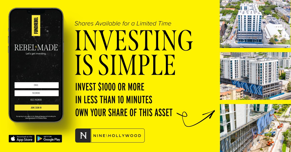 FundRebel's tweet photo. Download the app today on the Apple and Google Play stores to set up an account and get in on our current offering at the $1,000 minimum.

#FundRebel #REIT #Investing https://t.co/pRpSZHklkf