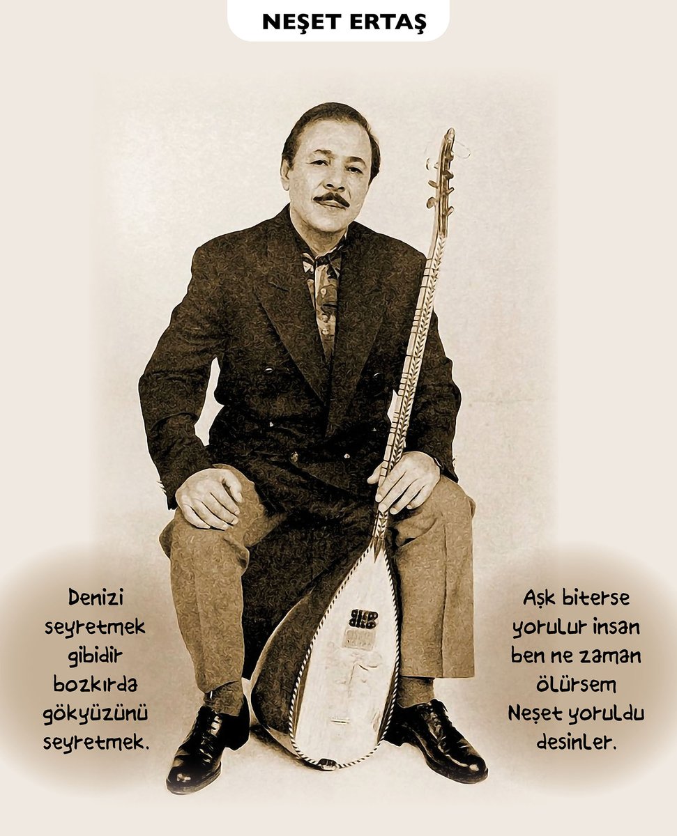 metinustundag's tweet photo. aşk biterse yorulur insan
ben ne zaman ölürsem
neşet yoruldu desinler
#neşetertaş https://t.co/y9gxxgjSPk
