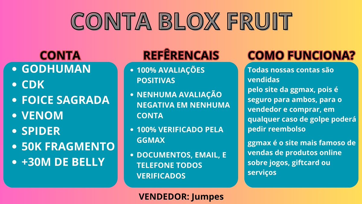 CONTA DE ROBLOX (BLOX FRUIT) COM VÁRIAS - Roblox - Outros jogos Roblox -  GGMAX