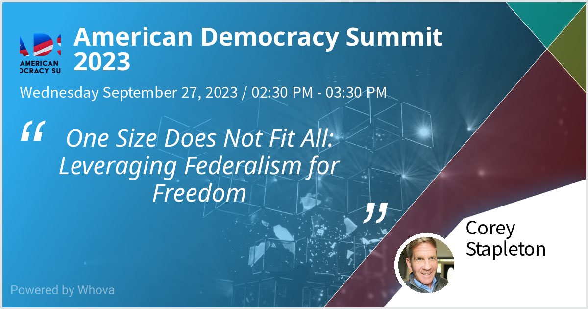 I am speaking at American Democracy Summit 2023. Please check out my talk if you're attending the event! #Americandemocracysummit - via #Whova event app #mtpol #FITN