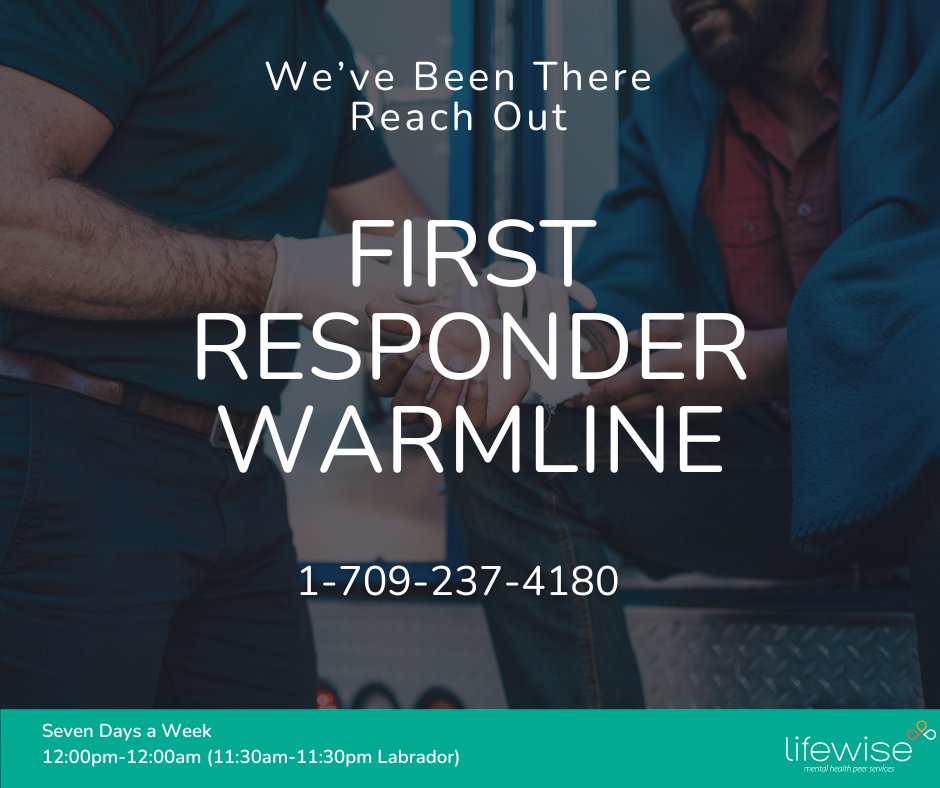 Sharing on behalf of <a href="/LifewiseNL/">Lifewise</a>:

The First Responders Warmline is a dedicated support line for all individuals on the front line.

More info: lifewisenl.ca.