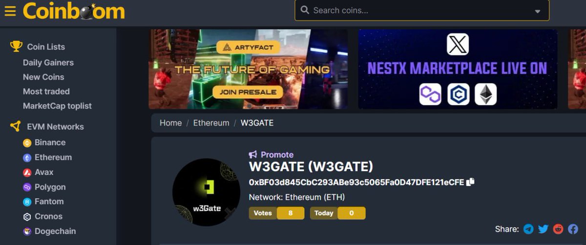 w3gate_io's tweet photo. Cast your vote for W3GATE on CoinBoom! 

Vote here: https://t.co/V6dtxWf1fx https://t.co/w9twKauYbo