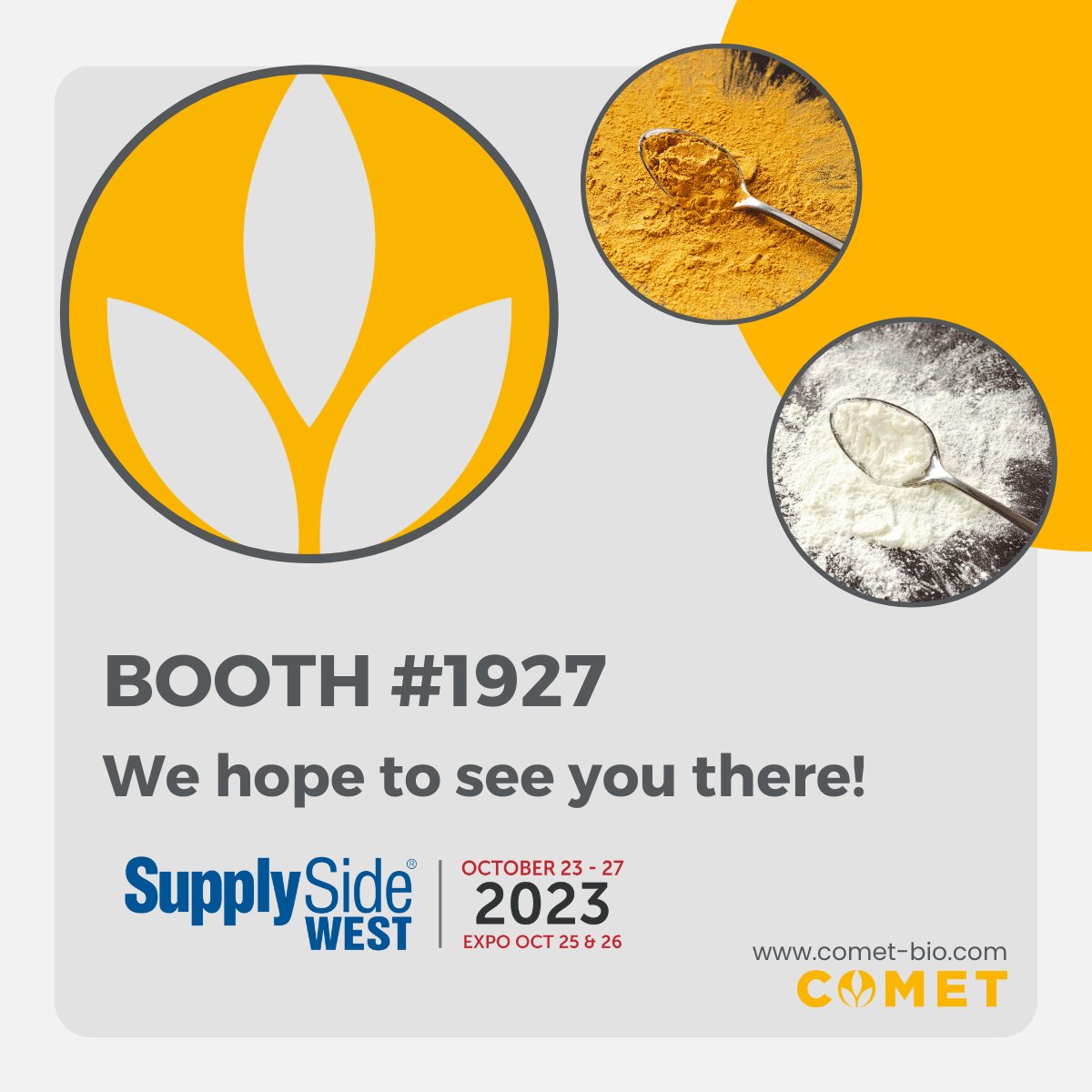 COMET (@cometbio) on Twitter photo We are officially 1 month out from SupplySide West 2023! 🎰
Let's discover how our dietary fiber, Arrabina can improve your product offerings.
Schedule a meeting with our sales team here: calendly.com/cometmeeting/s…
<a href="/SupplySide/">SupplySide</a>
#ssw #ssw23 #prebiotics #fiber #supplements We are officially 1 month out from SupplySide West 2023! 🎰
Let's discover how our dietary fiber, Arrabina can improve your product offerings.
Schedule a meeting with our sales team here: calendly.com/cometmeeting/s…
<a href="/SupplySide/">SupplySide</a>
#ssw #ssw23 #prebiotics #fiber #supplements