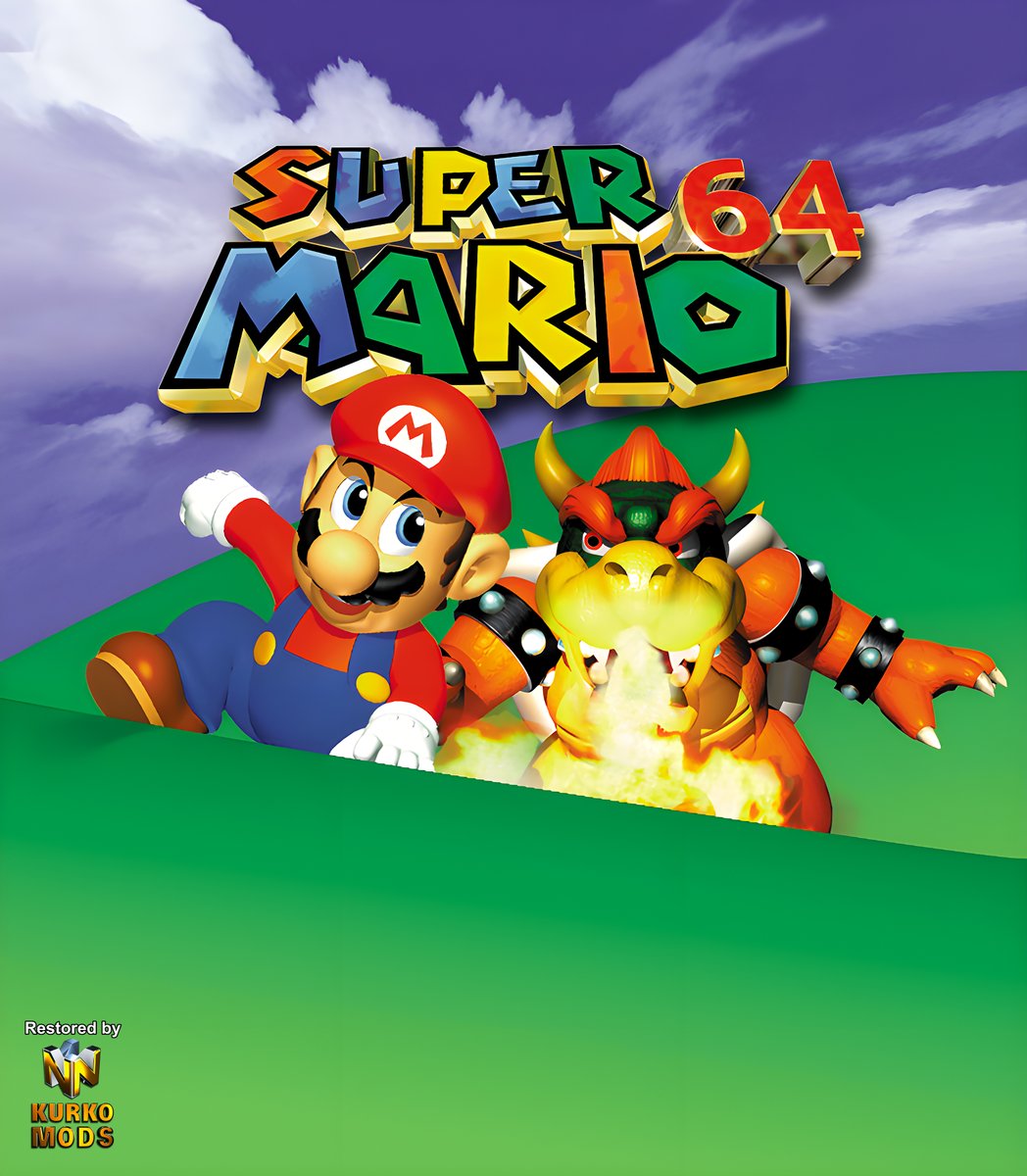 Markus_Kurko's tweet photo. Super Mario 64 cartridge label art https://t.co/8tlkDvraTf