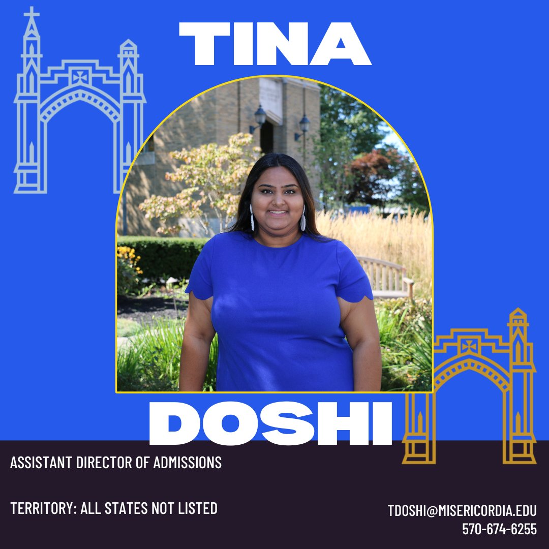 Meet the Admissions Staff!
This is Tina, Assistant Director of Admissions, she is a recent MU alumnus with a Master's degree in Business Administration with a specialization in Human Resources. She works with first year students and can’t wait to see on campus for a visit.