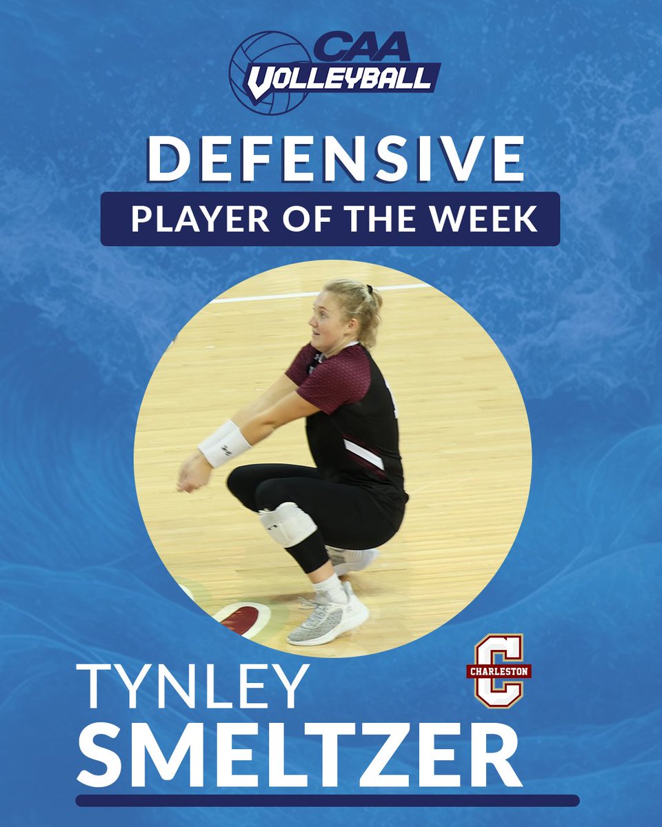 #CAAVB Co-Defensive Player of the Week 🏐

Tynley Smeltzer contributed a tremendous effort on the <a href="/CofCVolleyball/">CofC Volleyball</a> backline, averaging 6.00 digs per set to help the Cougars to a weekend split.

➡️ bit.ly/3rw5wkE