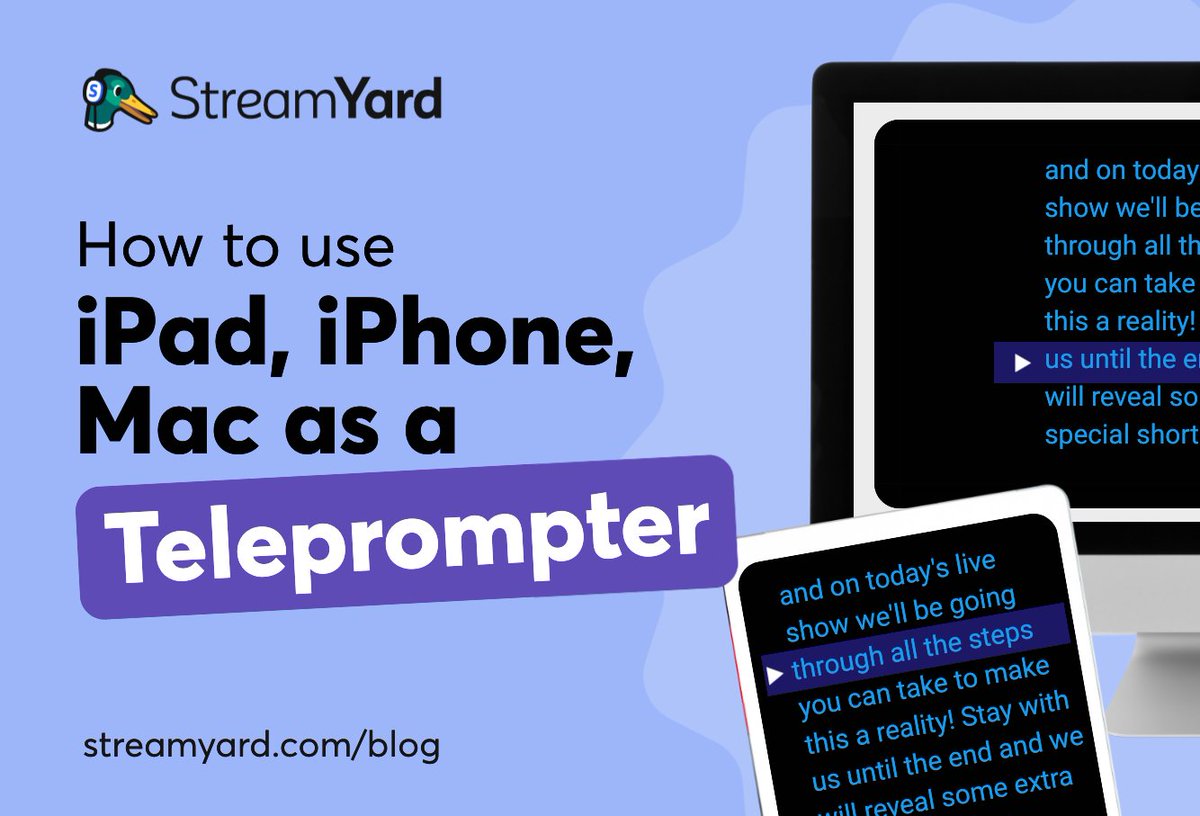 launchyourlive's tweet image. How to use your #Apple iPad, iPhone or Mac as a teleprompter to improve eye contact with your audience.
#LiveStreaming #LiveStreamingTips

@ckroks via @StreamYardApp bit.ly/38K6sbwhttps:/…