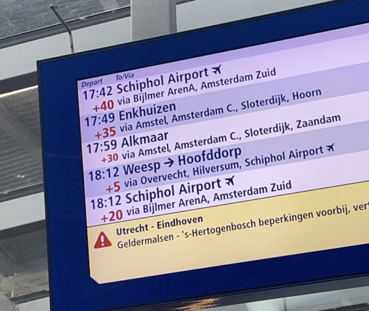 Ook bij de @NS_online was het maandag