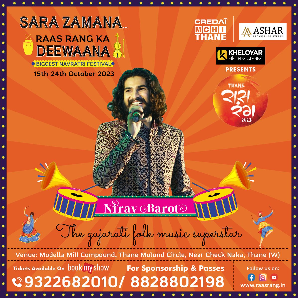 nirravbarot's tweet photo. Hello Mayanagri Mumbaikars are you ready for Biggest Navratri Festival Raas Rang Thane Mumbai 2023🚩🙌🏻

The Nirav Barot is all set to spread smiles, rock the stage and perform at one and only Raas Rang Thane🥁📣😍❤️‍🔥
#niravbarot #navratri2023 #twitter #Mumbai #india https://t.co/UDlVepbEgF