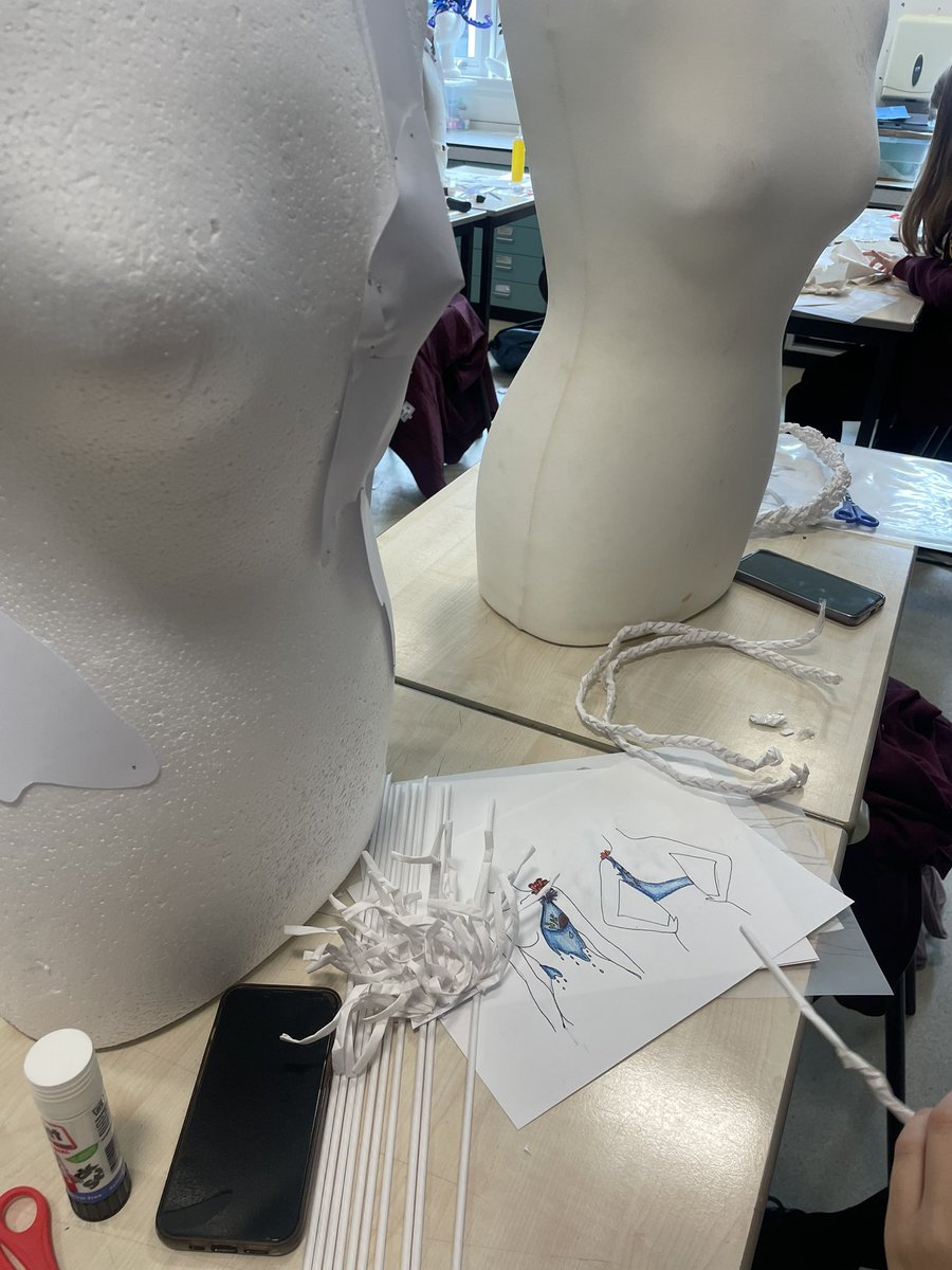 MissMuirArt's tweet photo. Higher Design paper mock ups are starting to take shape✂️ 
Really happy with how these students just get on with it and enjoy being so creative! #higherdesign #mockup @StModansHS https://t.co/i3ql5hVn0y