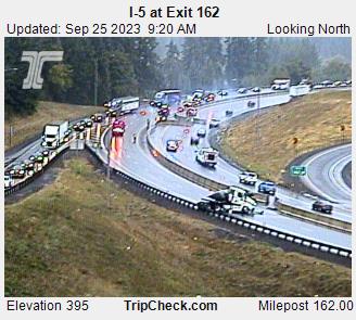 OregonDOT's tweet image. #SWoregon: I-5 SB is closed near Exit 161 (Anlauf) at MP 162 due to a crash involving an overturned semi in the southbound lanes. Traffic in both directions is affected. Use an alt route or expect delays. TripCheck.com for updates.