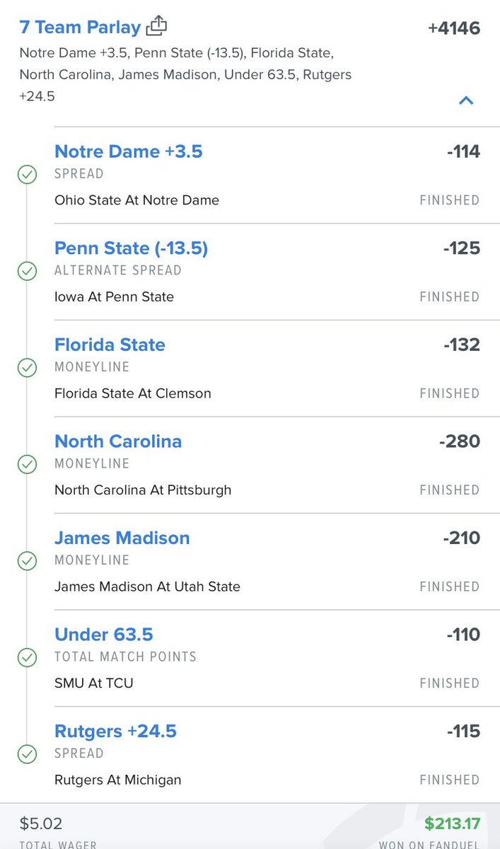 Seguin23's tweet photo. @JimCosta_ Another one Costa. Valllluueeee two parleys of +4000 odds or higher in back to back weeks with the help of both your advice and a little of my own. If we go 3 in a row I’ll start giving it out on the show for you lol thanks again and great content. https://t.co/f96kbiT4Sk