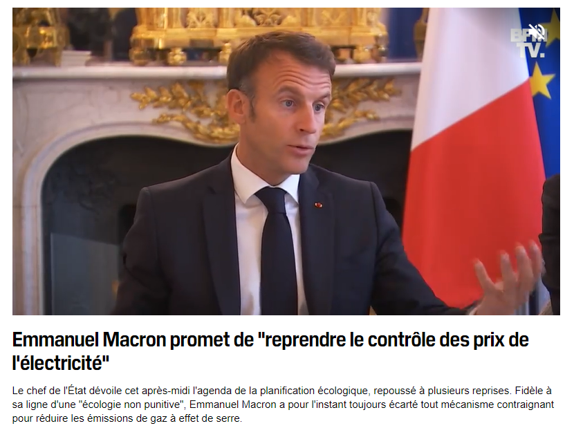 Ah, donc Macron compte désobéir aux règles européennes de fixation des prix de l'électricité ? Intéressant ! #PlanificationEcologique
👉 bfmtv.com/politique/emma…