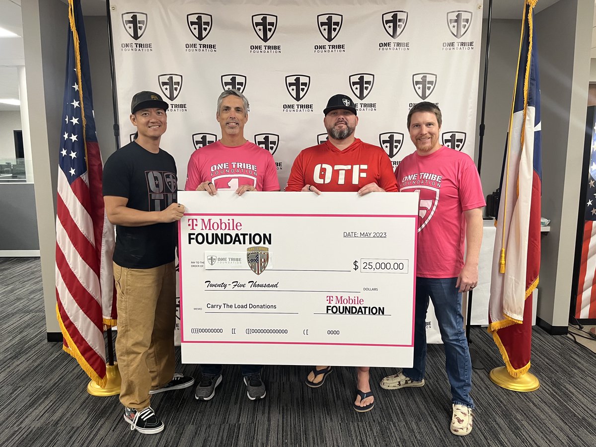 We are so grateful for our partnership with @Tmobile! We appreciate the support with volunteering, fundraising and always showing up to strengthen this movement in support of Veterans, first responders and law enforcement officers. We are One Tr1be! #OneTr1be #22KILL #TMobile
