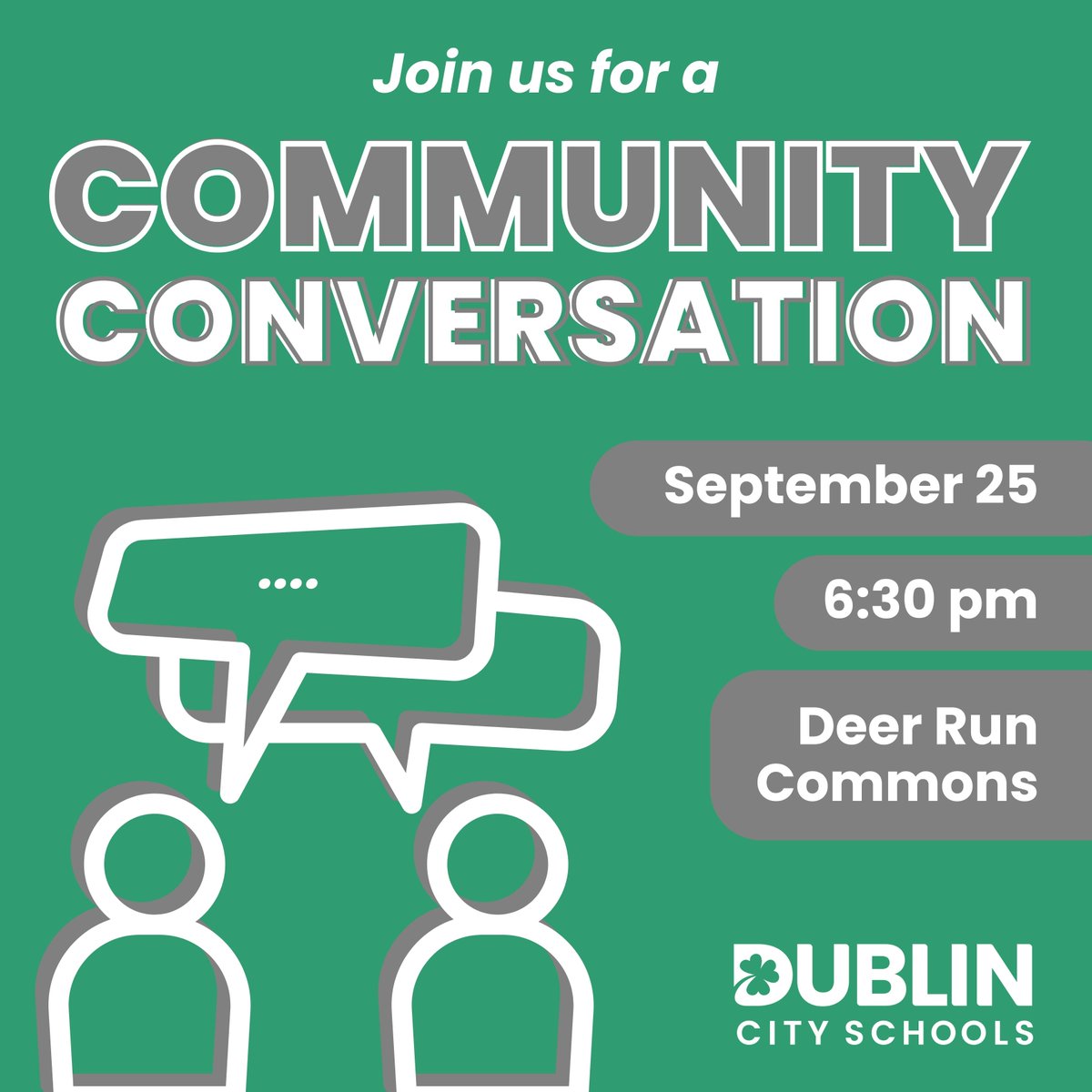 Happening tonight in the Deer Run Commons! 6:30pm!