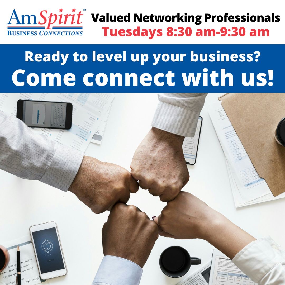 Valued Networking Profs. Chapter of #AmSpirit meets Tues. 8:15am-9:30am at Primerica, 9210 W. Peoria Ave. #9 in #PeoriaAZ! RSVP: gellis.financialservices@gmail.com #AmSpiritVNP #businessconnections #businessnetworking #knowliketrust #businessreferrals #businessrelationships