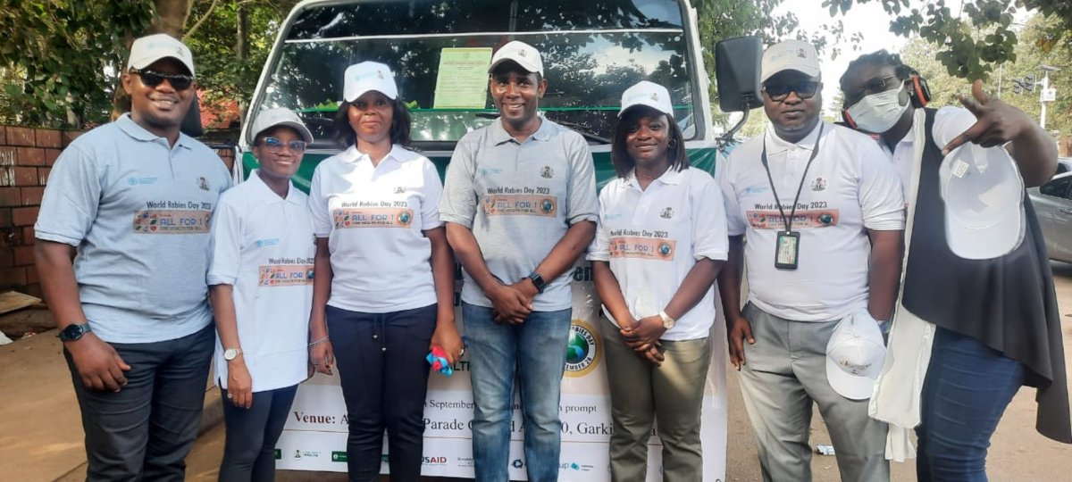 ovmuhinda's tweet photo. We launched today in #Abuja the #WorldRabiesWeek celebration in #Nigeria. " #ALL FOR 1 - ONE HEALTH FOR ALL" has been song during the #AwarenessRoadWalk sens. from Area 1, #Garki to Area 6 #. Thank you @FAONigeria @WHONigeria @FmardNg @Fmohnigeria @FMEnvng @NCDCgov @USAIDNigeria https://t.co/4e6OXNrJDa