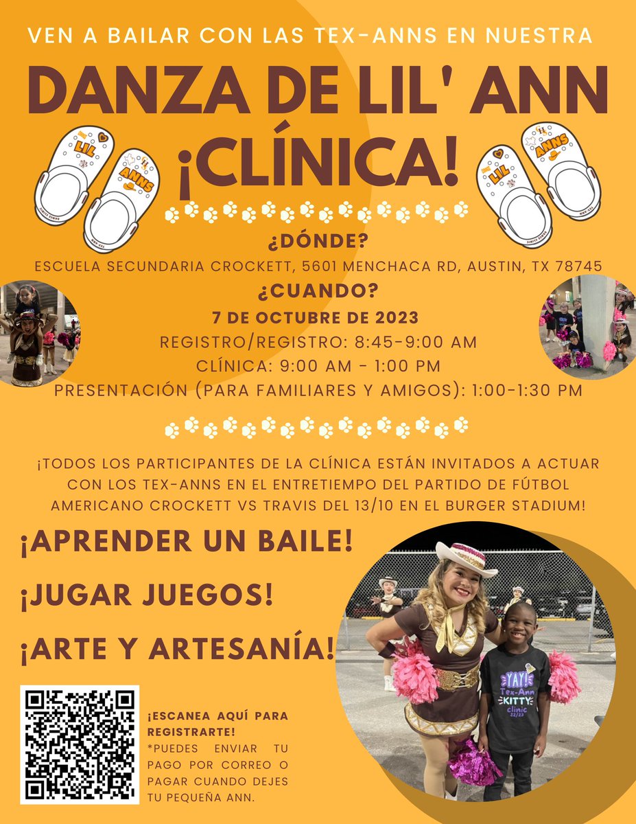 Registration for the annual Tex-Ann Fall Lil Ann Clinic is now open! Scan the QR code on the flyer or visit the link in our bio to register your dancer!!