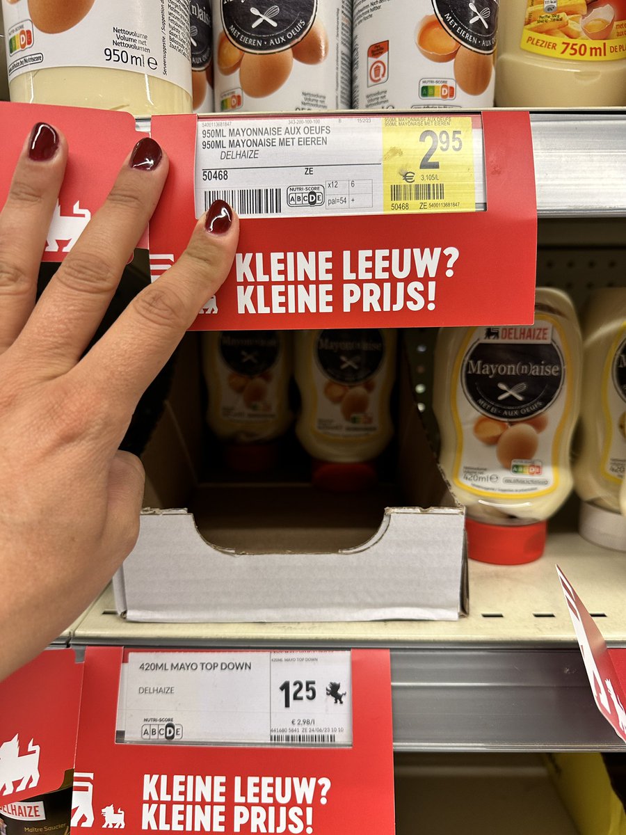 flexyflow's tweet photo. Non, les grands formats ne sont pas toujours moins chers. 1L de mayo plus cher que le petit conditionnement. Regardez toujours le prix au litre ou au kg #flexytips https://t.co/5PVVD9MeGK
