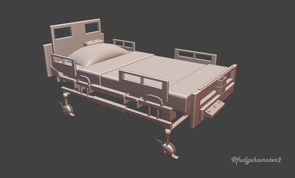 Fudgehamster2_'s tweet photo. Opinions on this hospital bed model 🛏️

#RobloxDev #ROBLOX #Blender https://t.co/RqFmG6V6wB