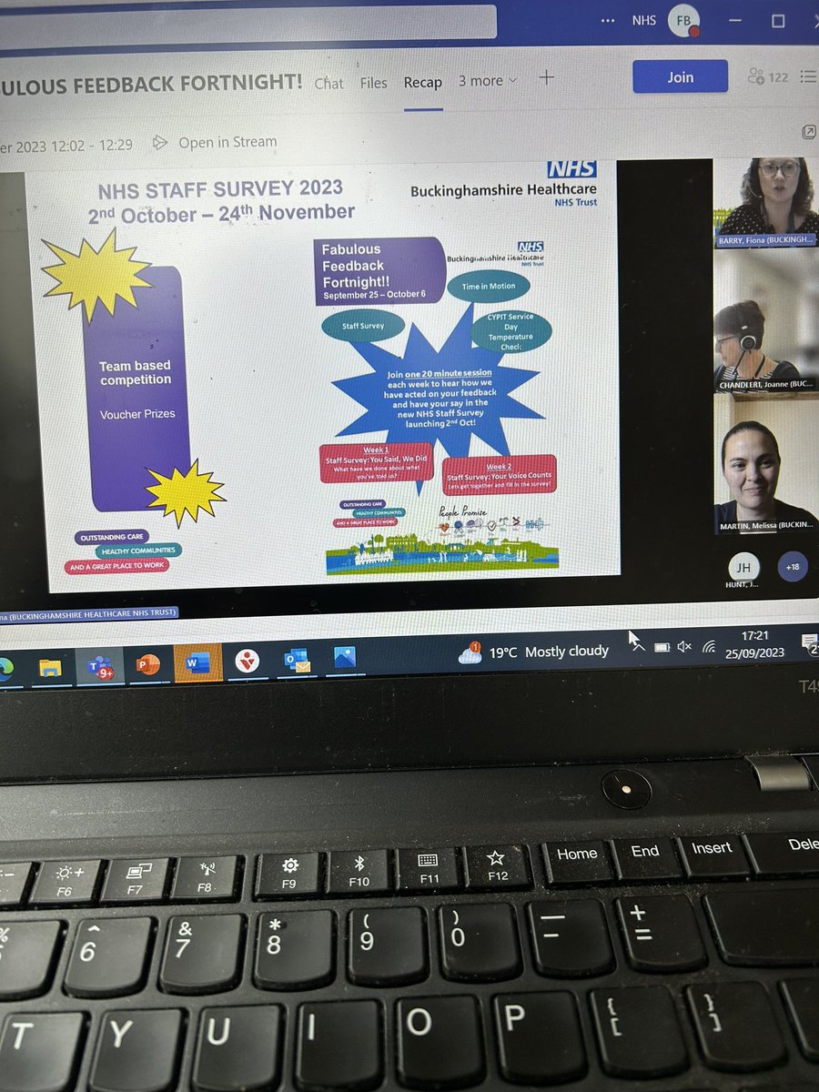 Today in <a href="/BucksHealthcare/">Buckinghamshire Healthcare NHS Trust</a> CYP therapies we launched 
🤩Fabulous Feedback Fortnight!🤩
We’re sharing ‘You said, We did’ from last year’s survey in bitesize calls so busy clinicians can access &amp; gathering online to create time &amp; space for all to complete surveys <a href="/Vicky_Perkins47/">Vicky</a>