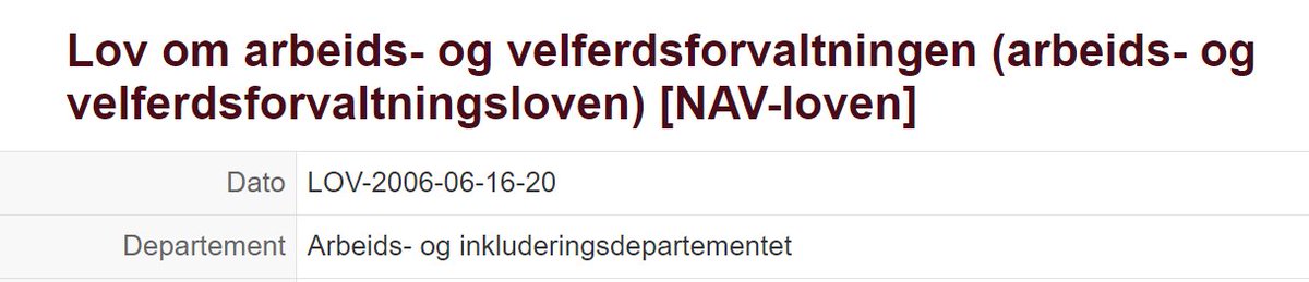jcfnordrum's tweet photo. Dette sliter i hjerterøttene til en #lovnerd. Uoffisiell korttittel tilføyd til en lov med en offisiell korttittel, og den uoffisielle kortittelen har endog skrivefeil ("NAV" skrives "Nav", uansett hva Nav sier.) https://t.co/QFg53WCRAd https://t.co/fnUZuB9Llf