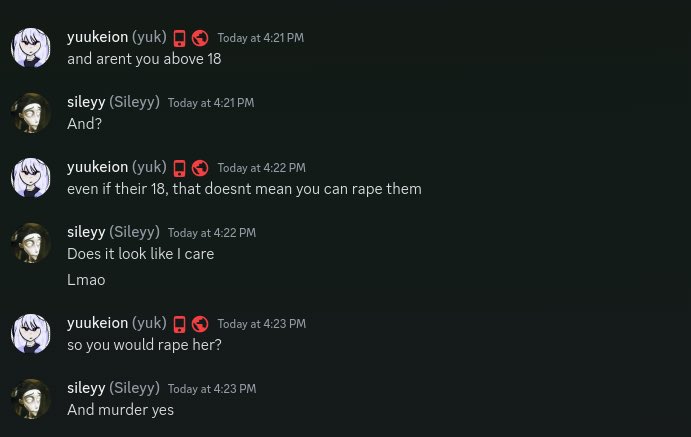 XiphoYT's tweet photo. After you threatened some minor with rape and murder I don’t think you should https://t.co/WQvEbQegJF