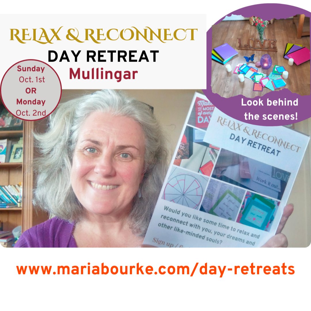 What are you doing this Sunday October 1st or next Monday October 2nd?

Find out more: mariabourke.com/day-retreats