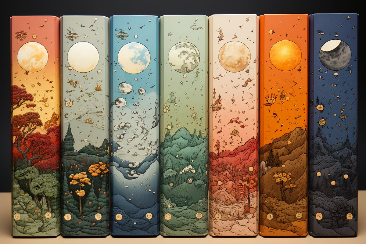 EnchantingAI's tweet photo. A painting of Studio Ghibli diary covers with different weather and moods
#Answer
#StudioGhibli
#DiaryCovers
#WeatherMoods
Prompt: A painting of diary covers with different weather and moods, by Studio Ghibli
#Midjourney #EnchantingAI #LovelyAI
https://t.co/s73MTQN44u https://t.co/KI6Y5pGKGa