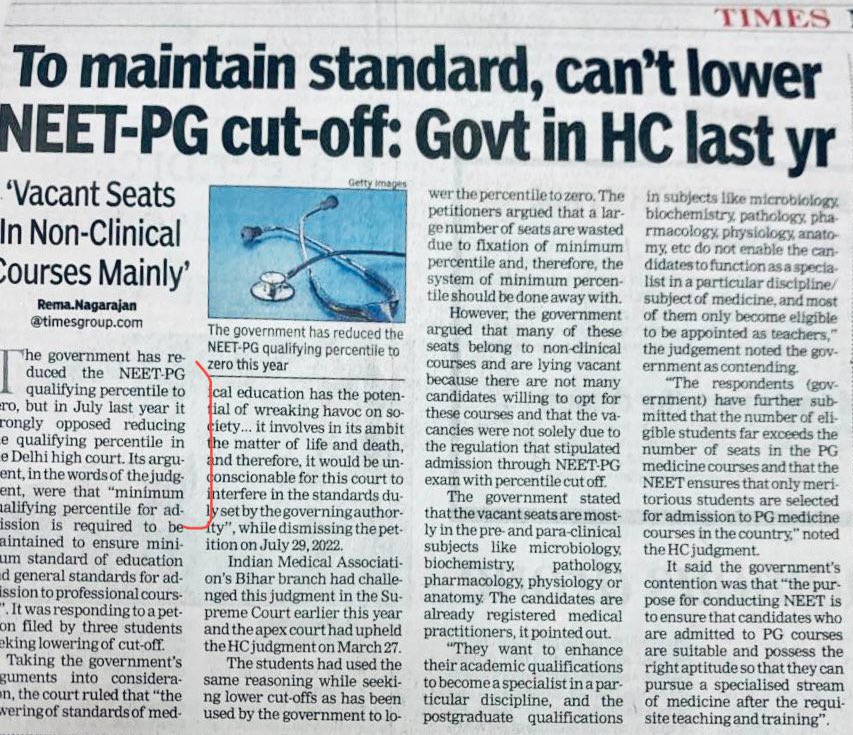 kambali's tweet photo. @OfficeOf_MM Myth is today’s Post by the Govt and Fact is Govt.’s stand last year against lowering cutoff

The news of Minister’s daughter, to benefit rich people &amp; pvt colleges is just a diversion from the real reason to fill in vacant Nonclinical PG under the pressure @AIPCMA @IMAIndiaOrg https://t.co/Mdk4zsoZak