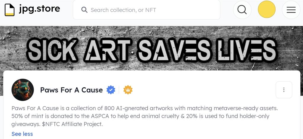 Let's make this donation to the <a href="/ASPCA/">ASPCA</a> sky rocket!! 🚀 Show some 🫶 for <a href="/MOAMNFT/">*ℙ𝔸𝕎𝕊 𝔽𝕆ℝ 𝔸 ℂ𝔸𝕌𝕊𝔼* 𝘣𝘺 𝕄.𝕆.𝔸.𝕄.</a> @NFT_Machinist <a href="/MrsMachinist/">Mrs Machinist</a> and of course all those defenceless fur-babies! 🐾

Each raffle is just 1 ADA per ticket &amp; there's some epic ones up for grabs 👀 You'd be crazy 🤪 not to buy a bunch!!