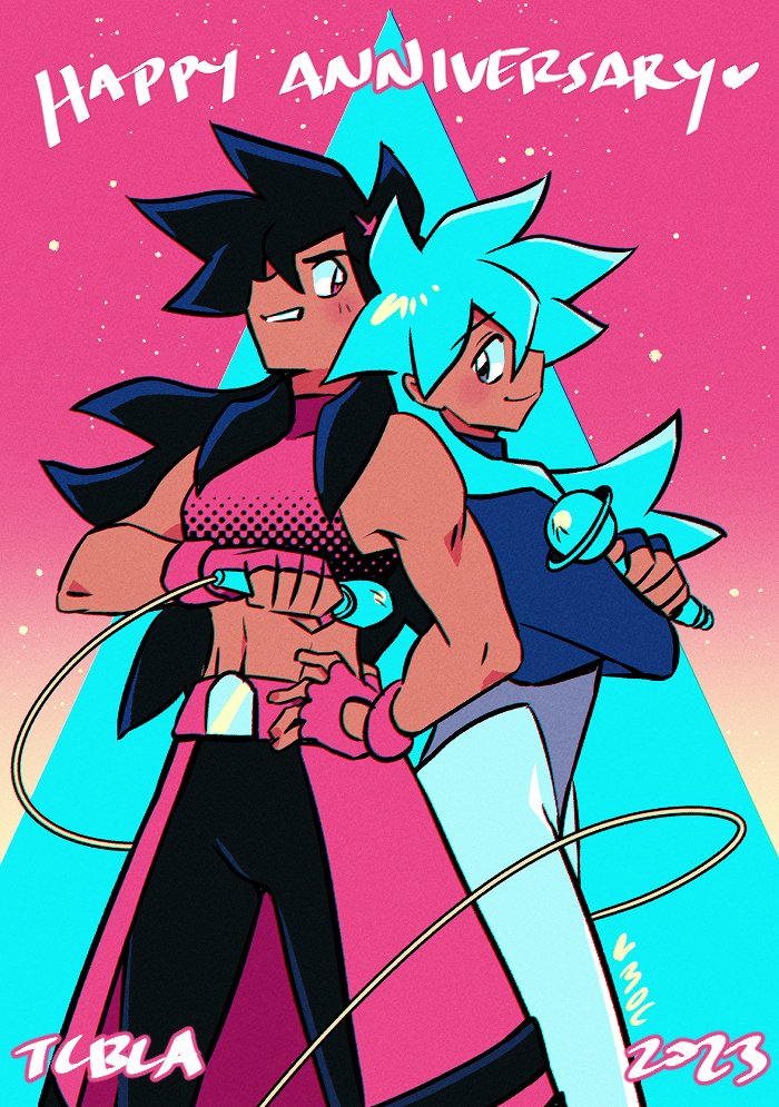 「Happy 1 year to queer sci-fi idol romcom」|MOC (they/them)のイラスト
