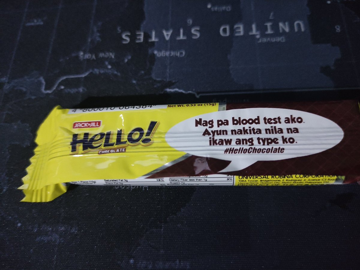 ArayaRosei's tweet photo. This is so cute! I didn't know the #HelloChocolate packaging had this.

This one translates to: "I had a blood test, and they found out you're my type." https://t.co/5fR15MrDXJ