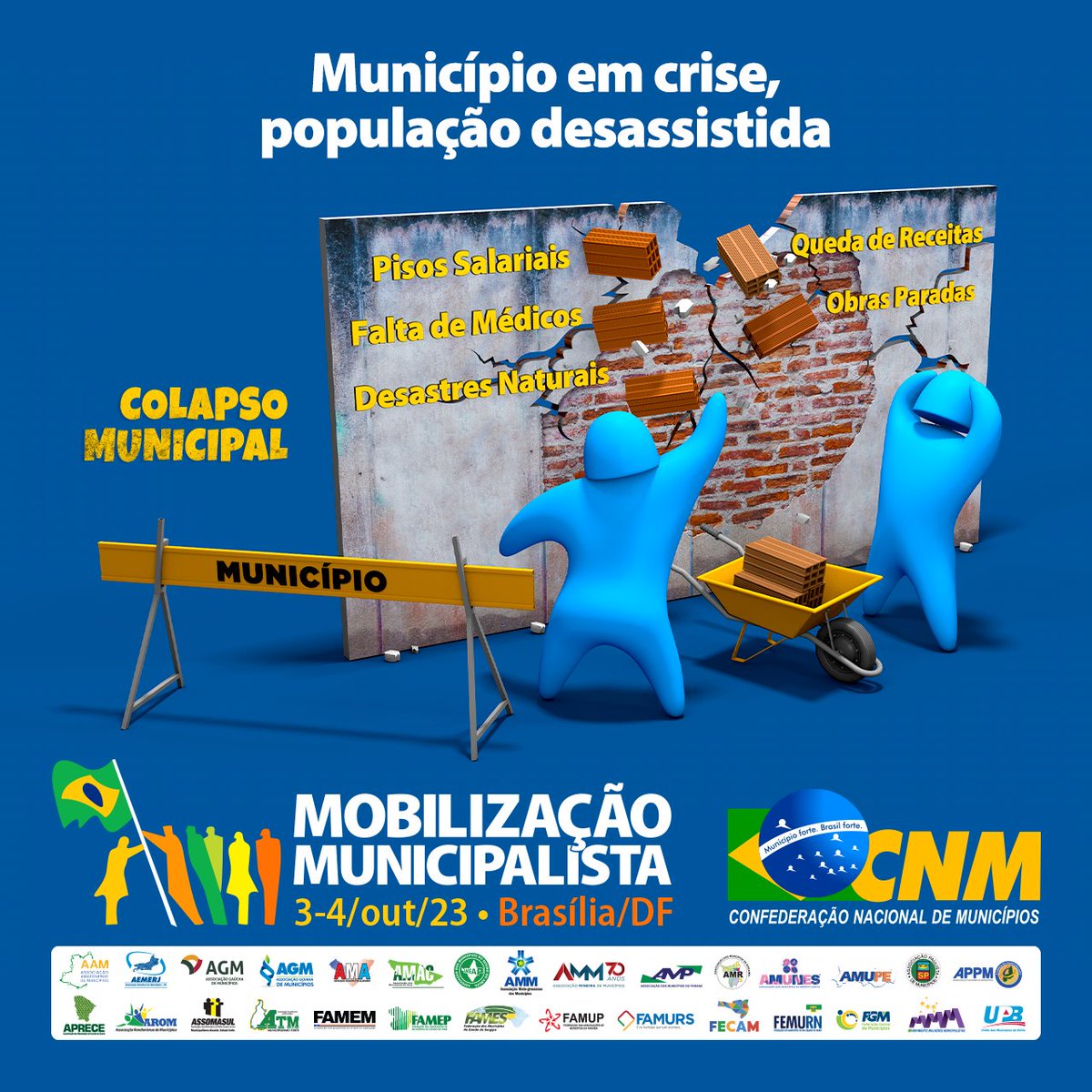 portalcnm's tweet photo. #AgênciaCNM  “Municípios em crise, população desassistida”,  mobilização municipalista de 3 e 4/10  tem agenda confirmada c/ TCU e CGU p/ debater a #crise financeira dos #Municípios. https://t.co/p8N7Z5vjvf https://t.co/qfZLUuqkGd