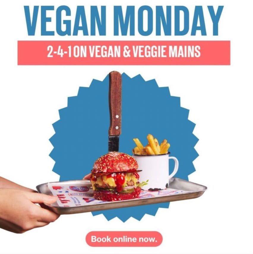 You heard that right 2-4-1 on all vegan and veggie mains on Mondays! Make to coke in and snag the deal.